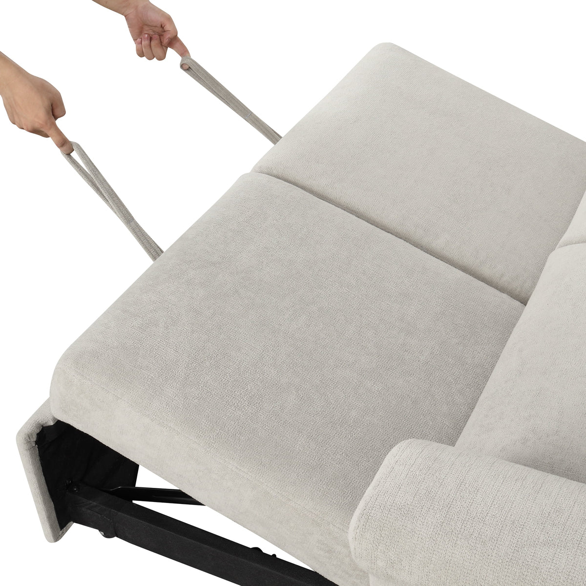 61.4" Pull Out Convertible Sleeper Sofa Bed Chenille X653189