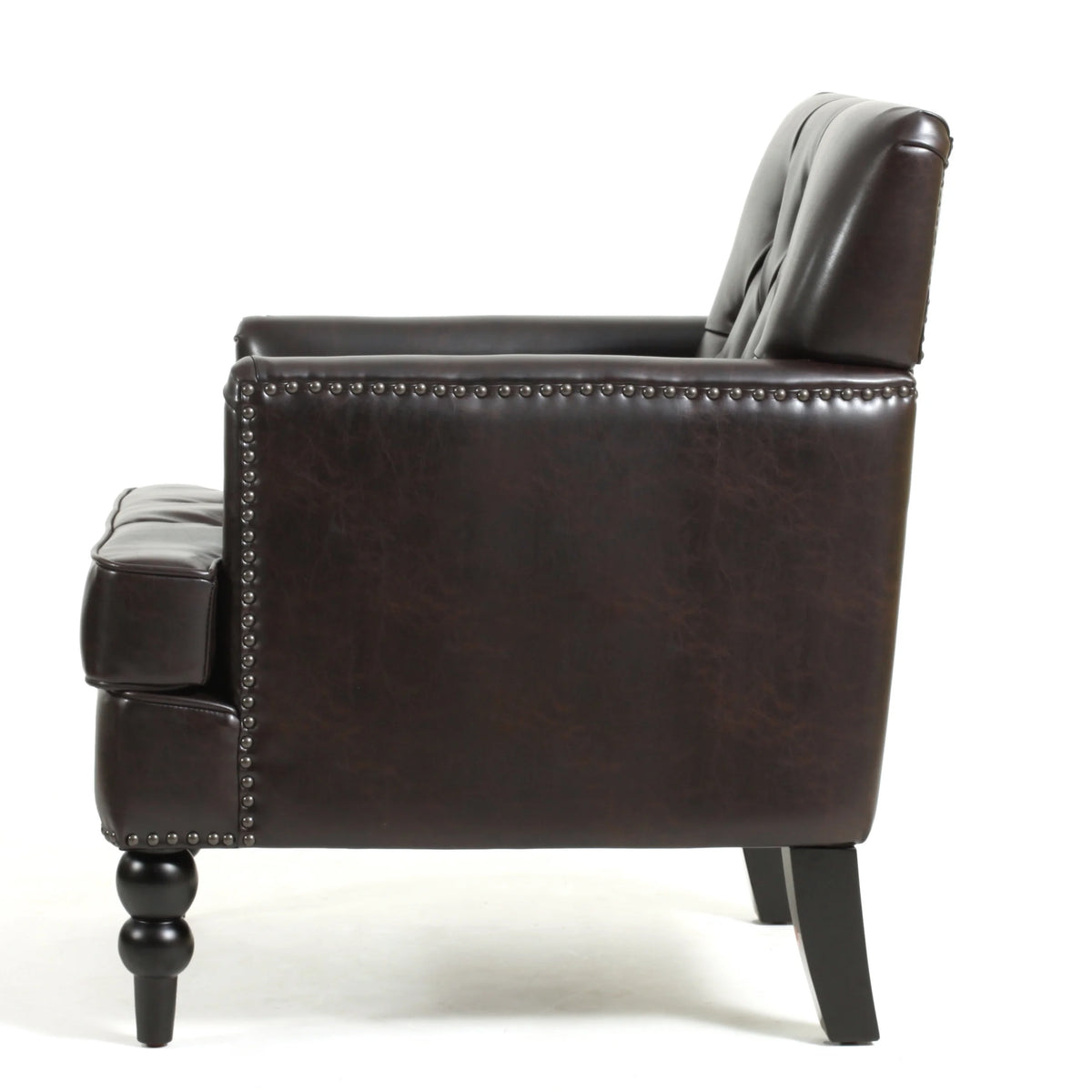 Bonded Leather Club Chair, Brown X46094