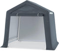 Gray 6x6 ft Portable Garage Shelter Outdoor Storage Shed Car Canopy Carport O611658