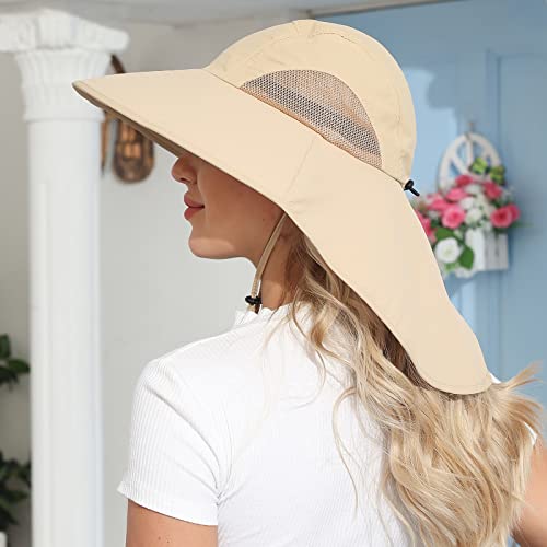 Outdoor Sun Hat with Neck Flap Wide Brim Fishing Hat T749845