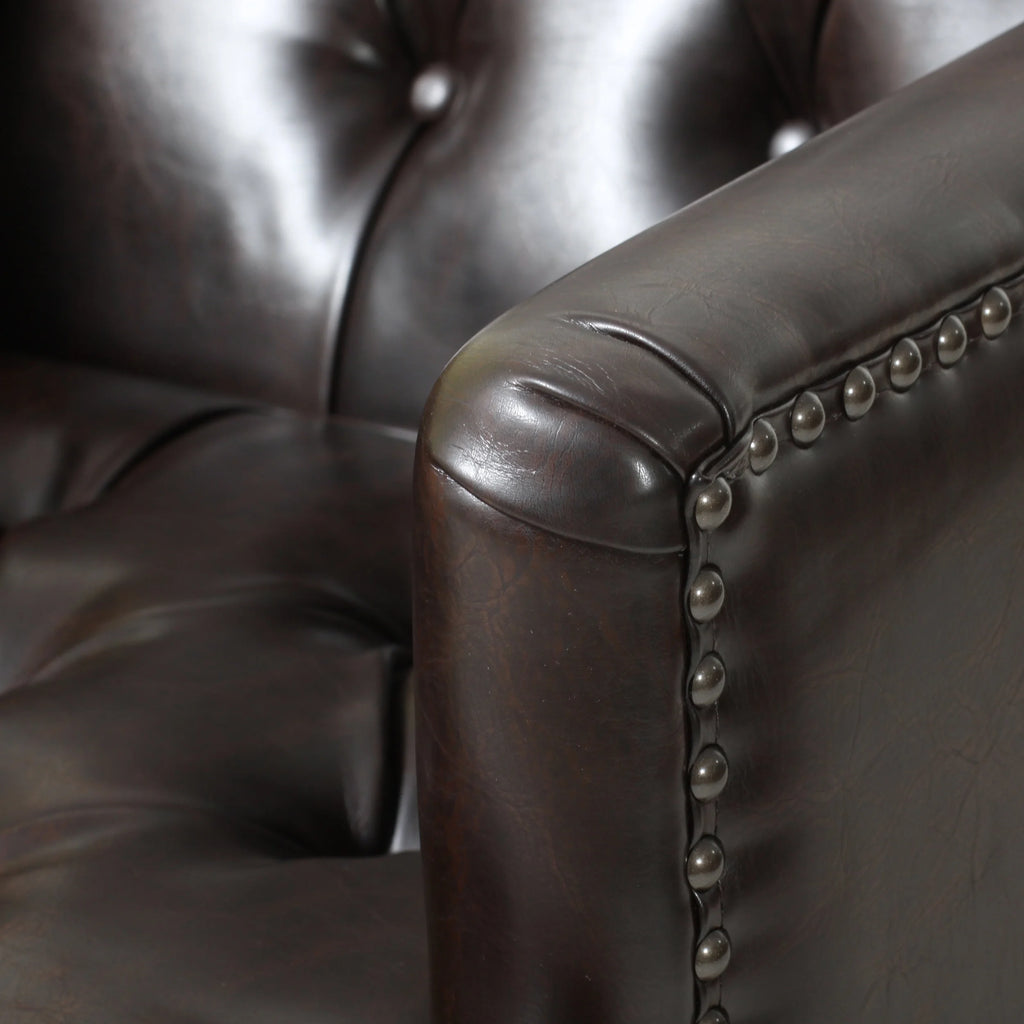 Bonded Leather Club Chair, Brown X46094