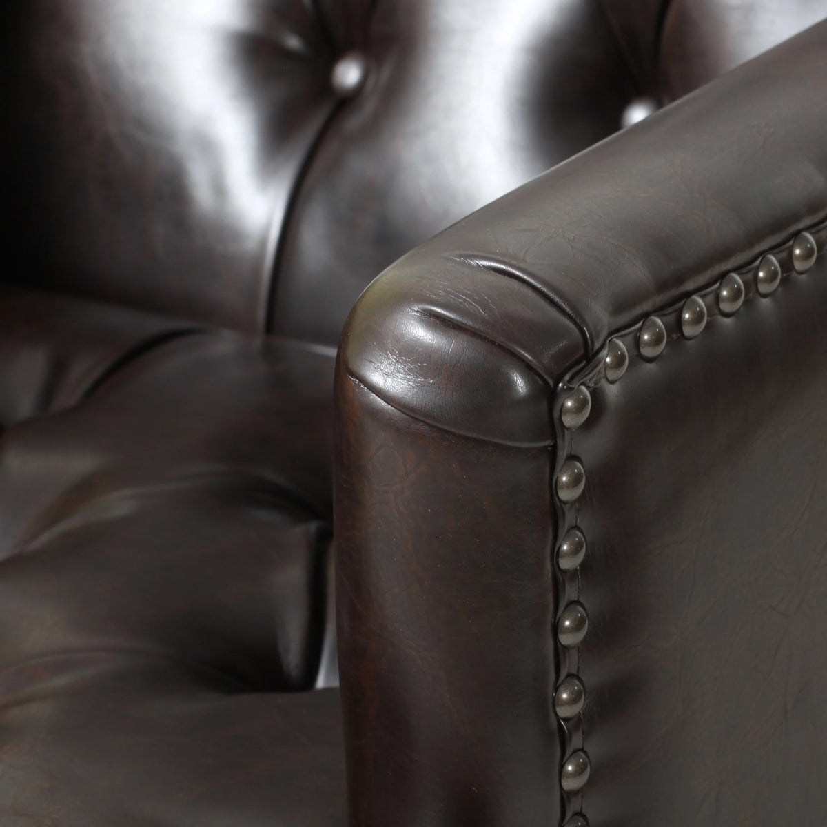 Bonded Leather Club Chair, Brown X46094
