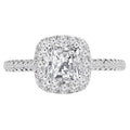14K White Gold Radiant Diamond Cushion Halo Engagement Ring B92797