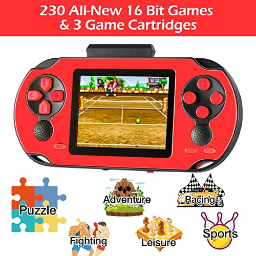 Blue Handheld Game with 230 Preloaded Games C8017