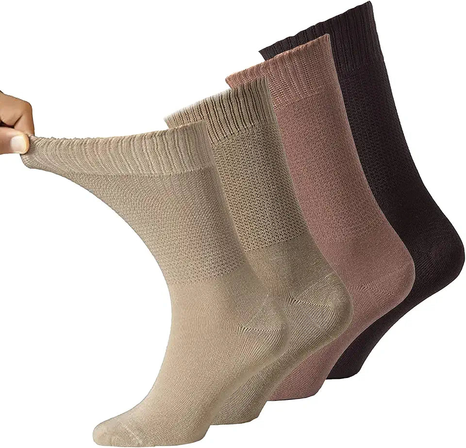 Brown 4 Pairs Diabetic Dress Socks I968