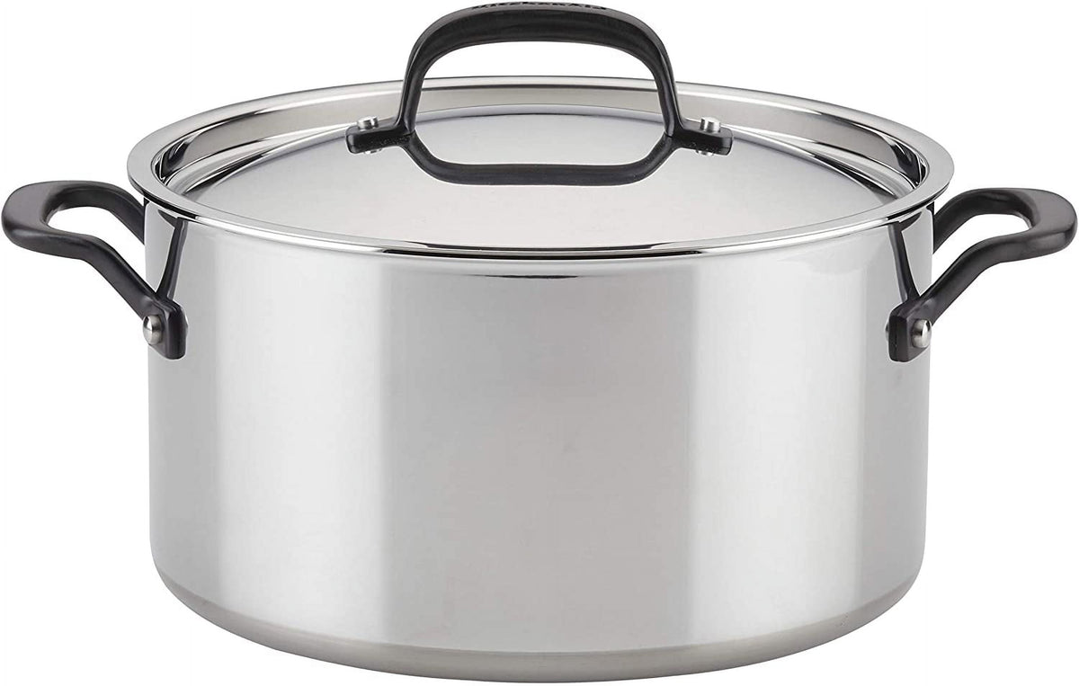 5-Ply Clad Stainless Steel Stock Pot with Lid, 8 Quart G875