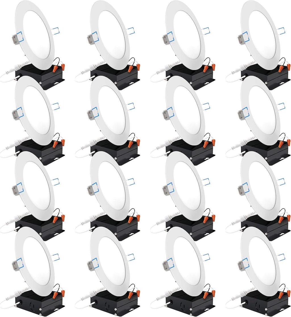 16 Pack 6 Inch Ultra Thin LED Recessed Ceiling Lights J25073