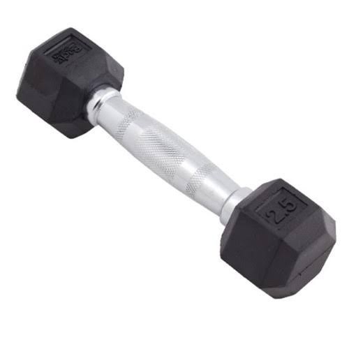 30 lbs Black Rubber Encased Hex Dumbbell C52710