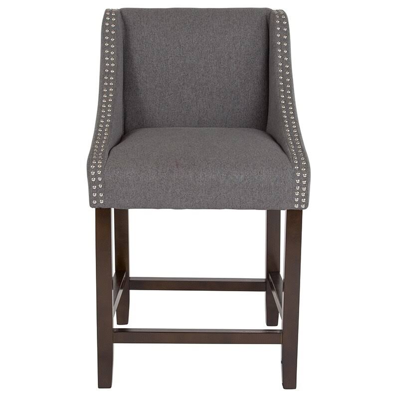Dark Gray Fabric Counter Height Stool O918296