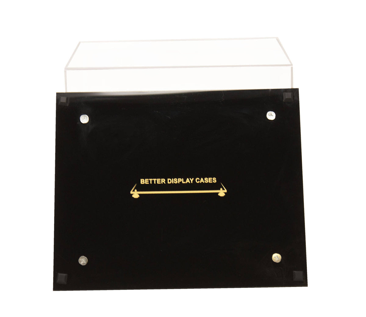 Clear Acrylic Display Case - Medium Rectangle Box with Gold Risers 12.25 inch x 10 inch x 10.5 inch O9123