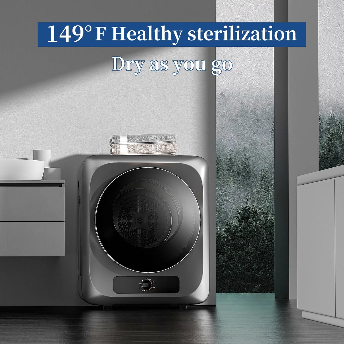 850W 1.6 Cu.ft. Portable Electric Laundry Dryer P44976