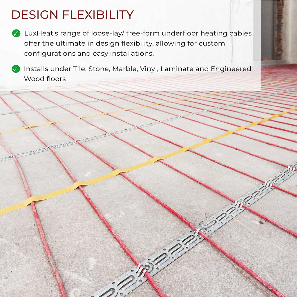 Floor Heating Cable Set 60 Sqft 120v Electric Radiant Floor Heating System with WiFi Programmable Thermostat I57349