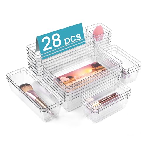 66 PCS Clear Plastic Drawer Organizer Bins H6842