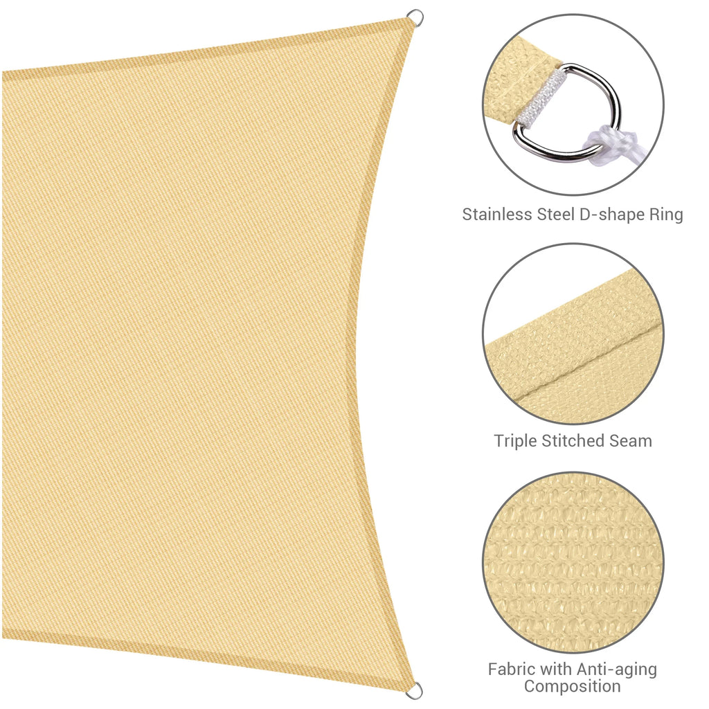 Beige Rectangle Sun Shade Sail G939105