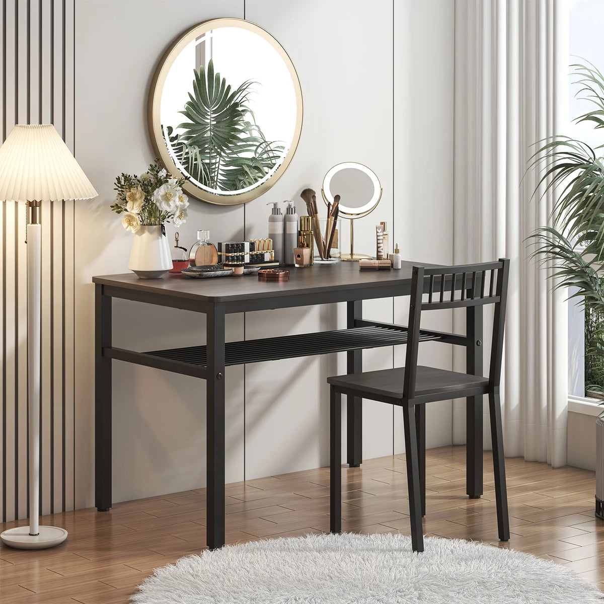 Kitchen Table and 2 Chairs with Bench Brown I8851
