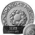 27 3/4x22OD x 2x22P Hand-Painted Silver Ceiling Medallion U95357