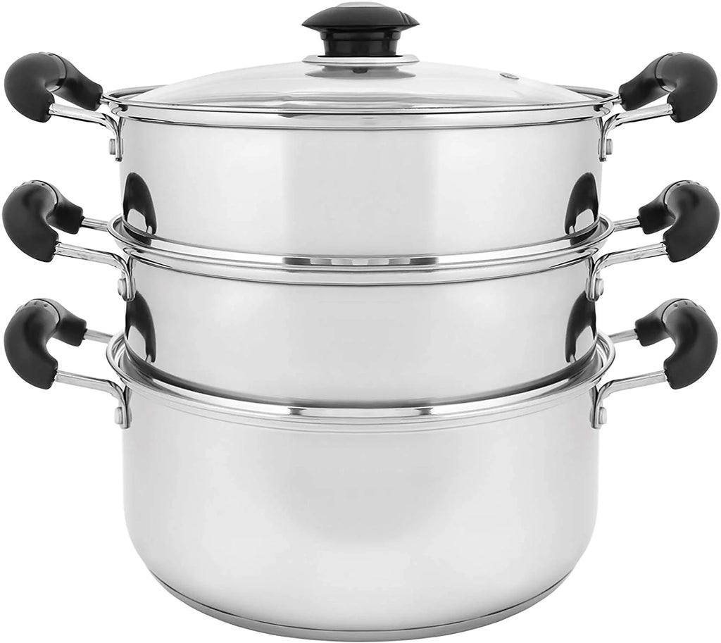 10" Stainless Steel 3 Tier Steamer Pot H1582