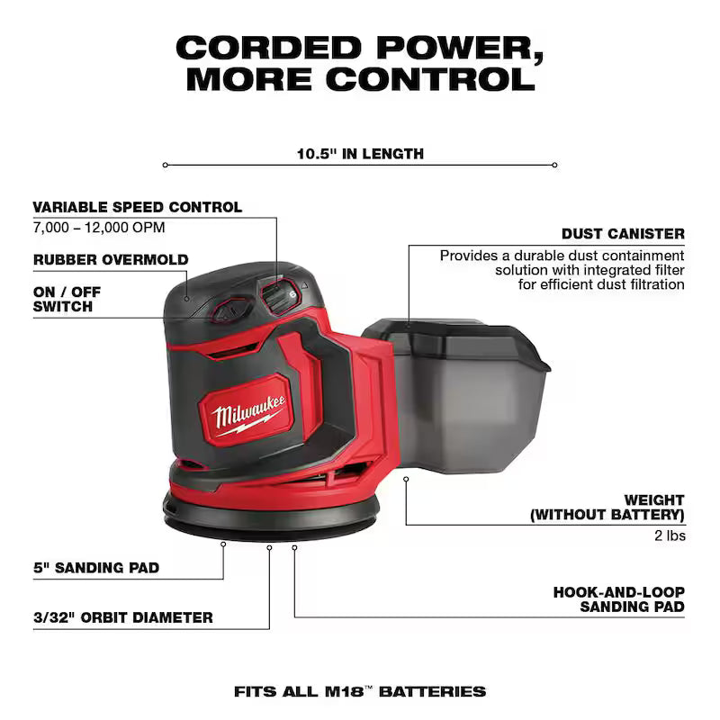 18V Cordless Random Orbit Sander with Battery and Charger O191