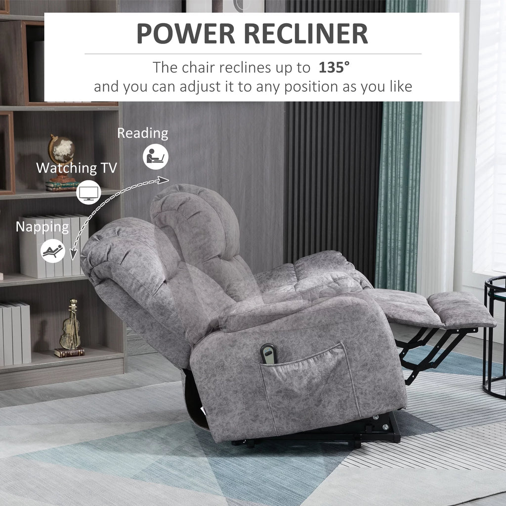 Grey Power Lift Recliner Chair with Remote Control Q742