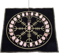 Rose Quartz Rune Stones Set & 6 Facted Crystal Pendulum with Energy Mat D869146