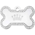 Dog Tag with Crown and Crystals T61274
