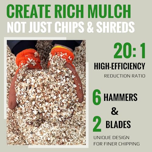7HP 212cc Gas Powered Wood Chipper Shredder M945