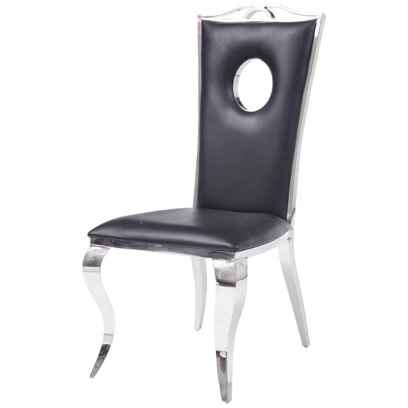 5-Piece Dining Table & 4 Stainless Steel Side Chairs R454
