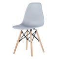 Gray Side Chair with Natural Wood Legs M5688