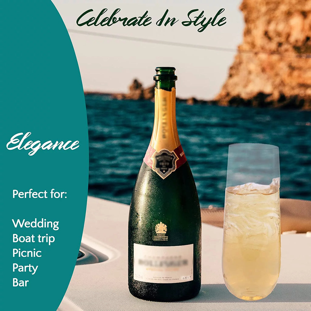 9 oz Clear Plastic Stemless Champagne Glass O6131