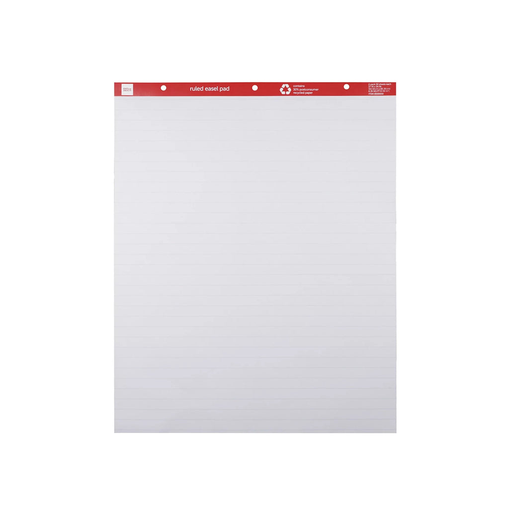 White 27" x 34" Ruled Easel Pads, 50 Sheets, Pack Of 2 I8571