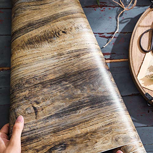 Self Adhesive Vinyl Distressed Wood Grain Contact Paper (15.7x98 Inches) T49122