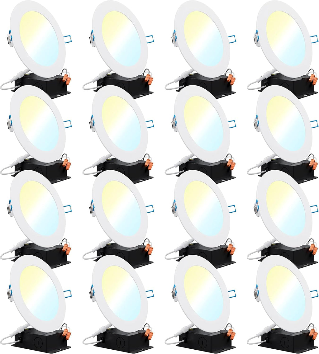 16 Pack 6 Inch Ultra Thin LED Recessed Ceiling Lights J25073