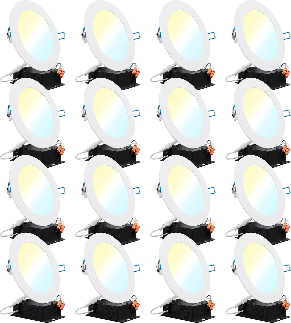 16 Pack 6 Inch Ultra Thin LED Recessed Ceiling Lights J25073