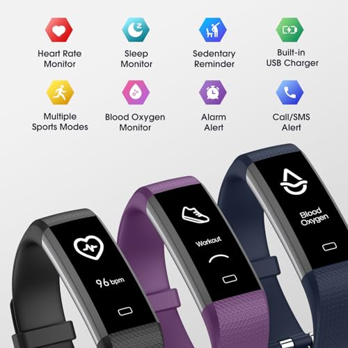 Fitness Tracker with Heart Rate Blood Oxygen Monitor N97564