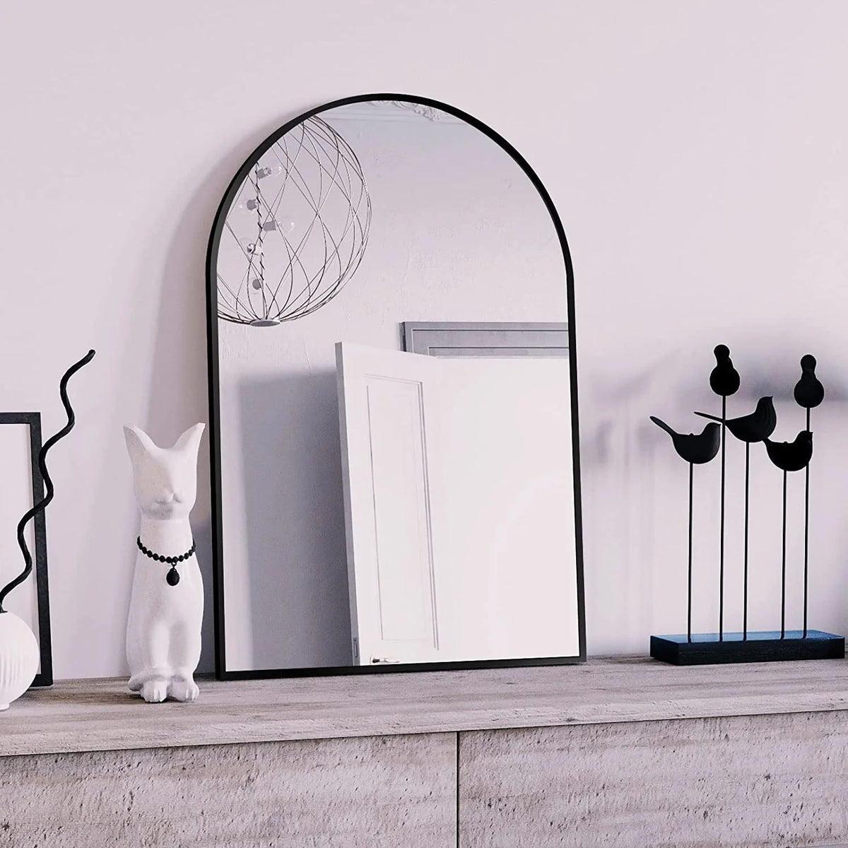 Wall Mounted Mirror, 20 x 30 Arch Gold J263