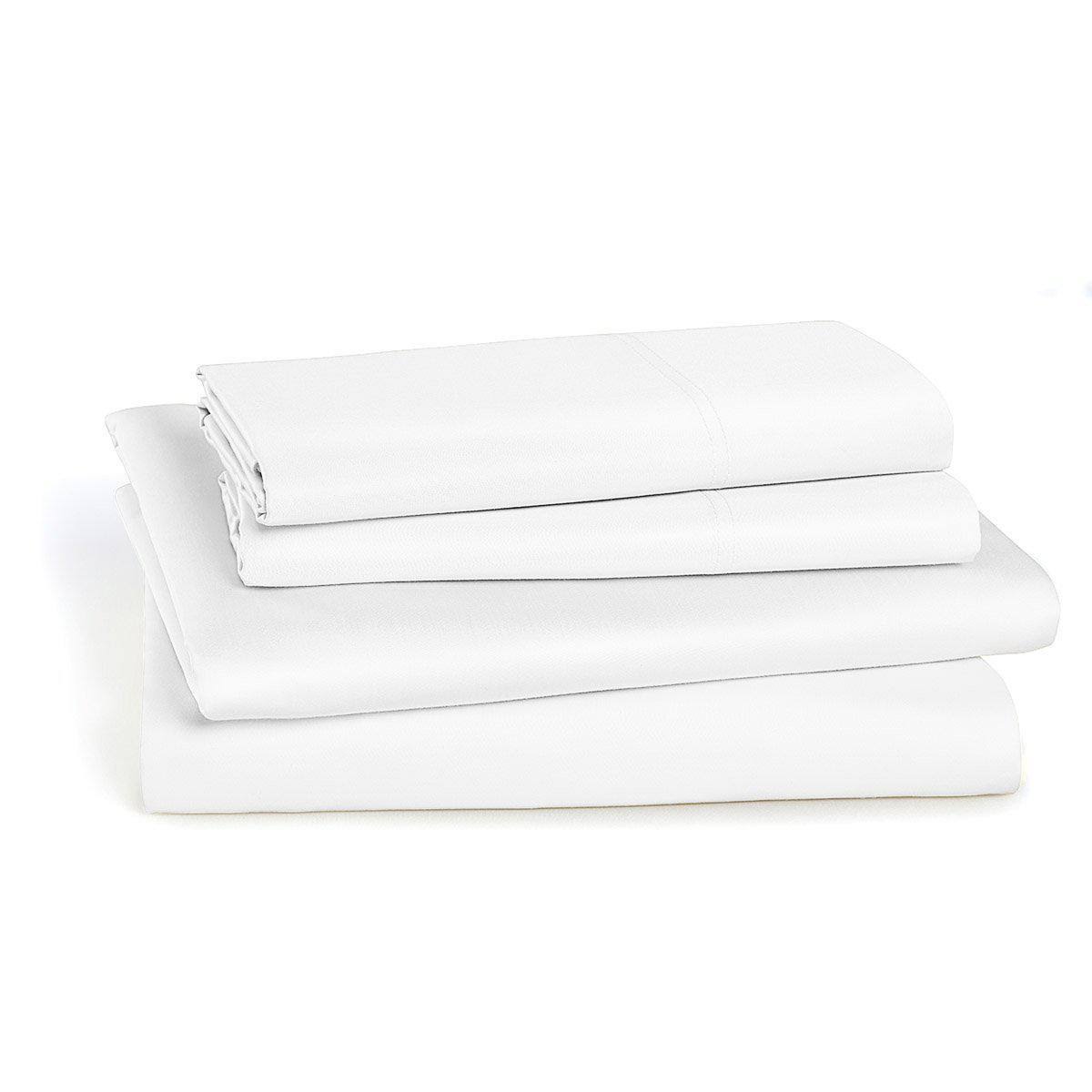 King White Percale Sheet Set S416