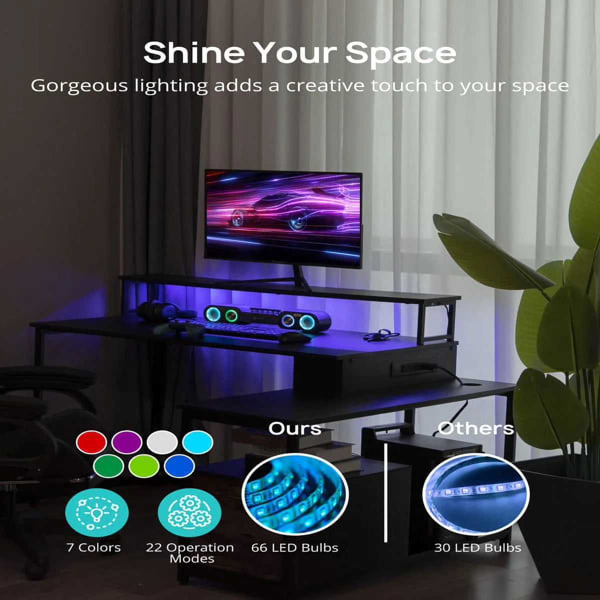 Home Office Computer Desk with File Drawer V967300