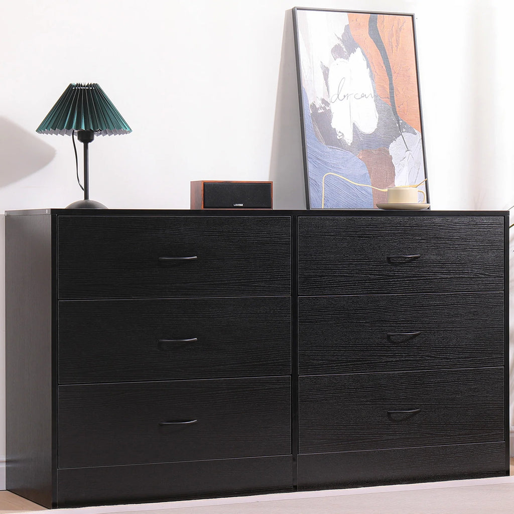 Black 6 Drawer Dresser V68745