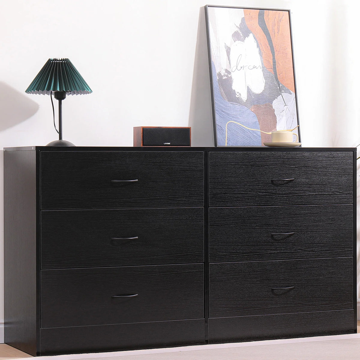 Black 6 Drawer Dresser V68745
