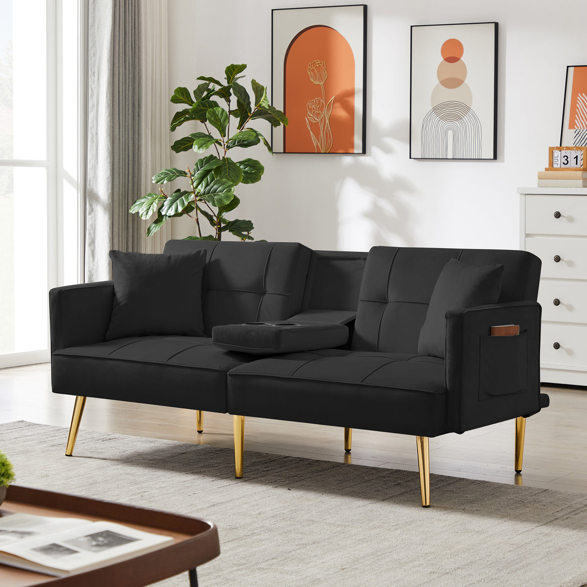 Velvet Sofa Bed O23056