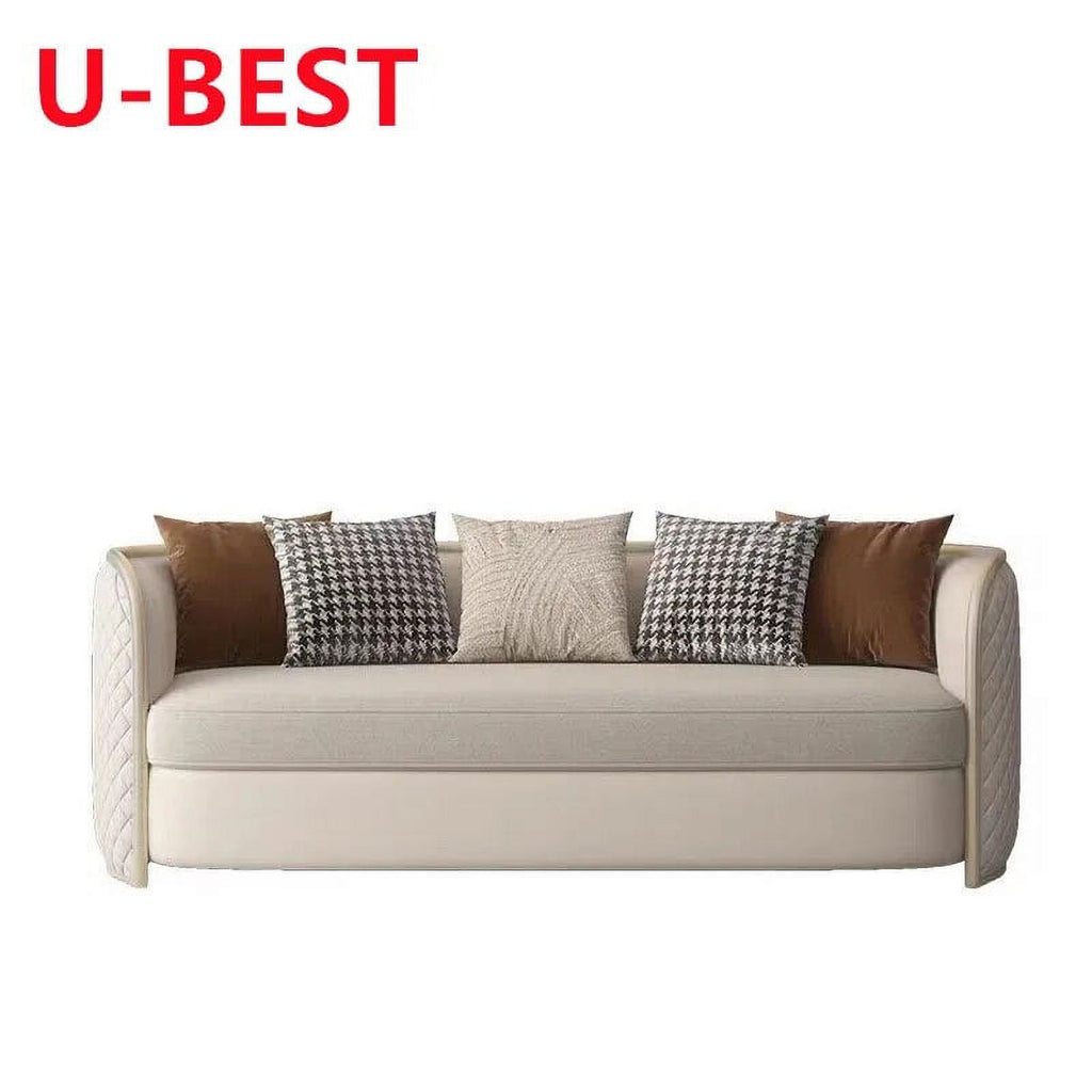 3 Seat Sofa Cum Bed Wooden Curved Couch Z31556