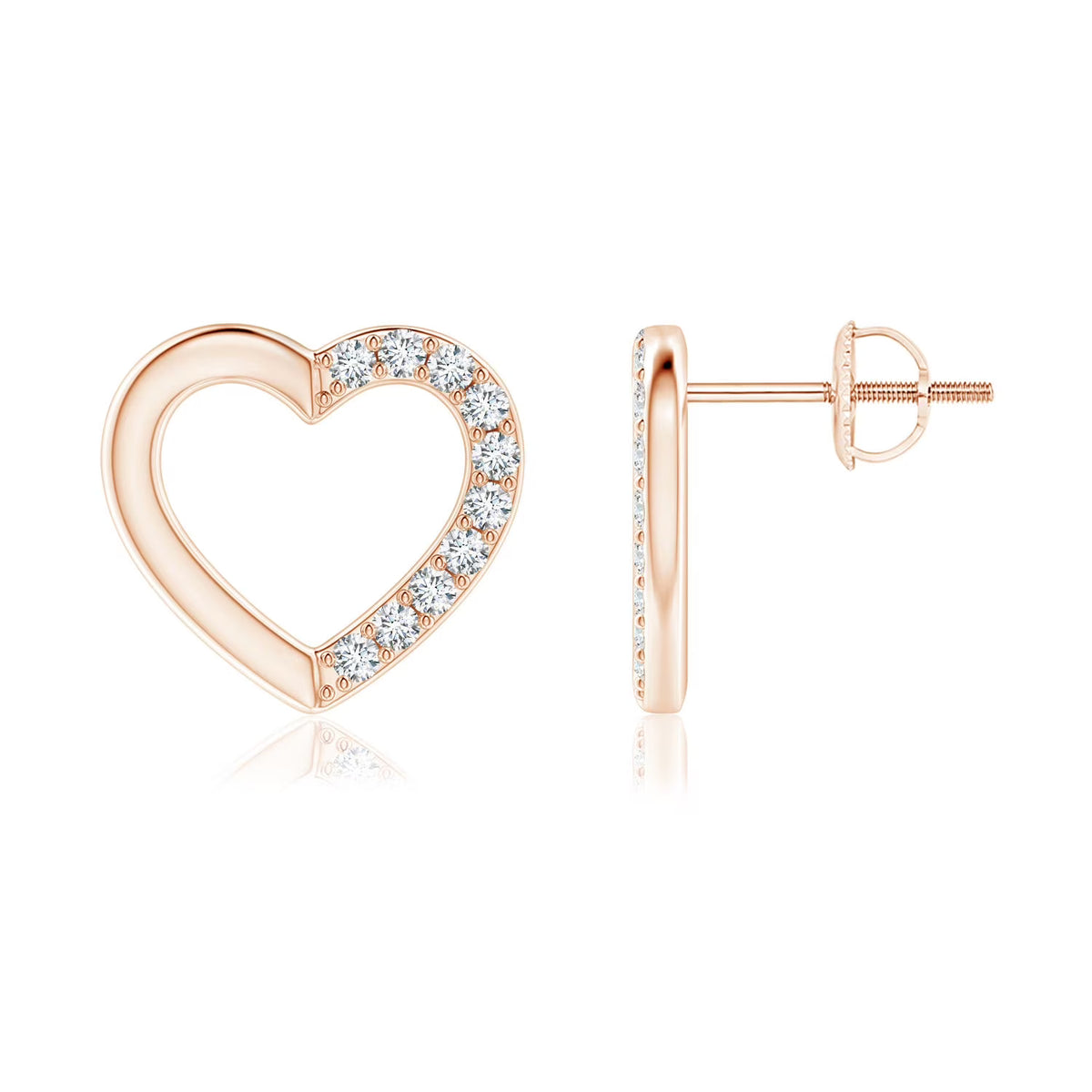 14K Rose Gold Diamond Stud Earrings J75425