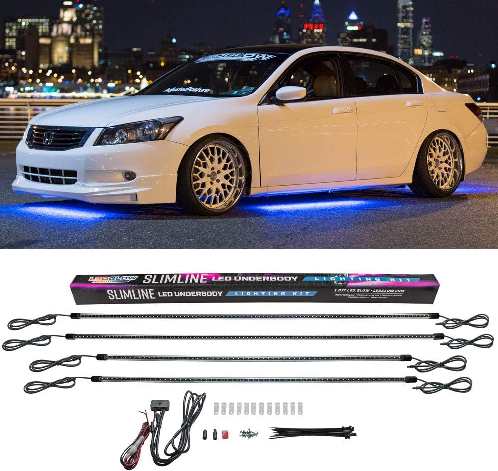 Blue Slimline LED Underbody Lighting Kit for Cars W542