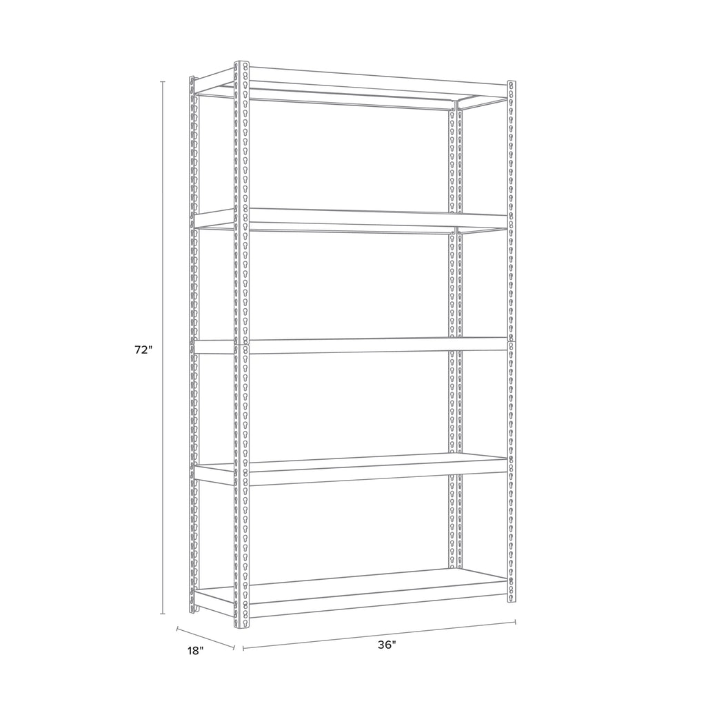 Riveted Steel Shelving 5-Shelf Unit, Black F35679