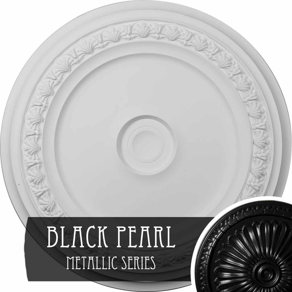 31 1/8x22OD x 1 1/2x22P Ceiling Medallion Hand-Painted Black Pearl N3131