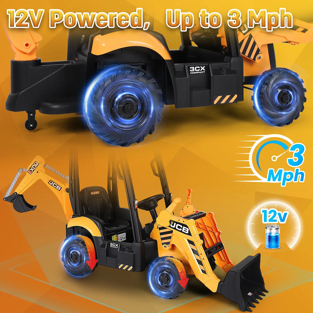 2 in 1 Kids Ride on Car Excavator & Bulldozer I734