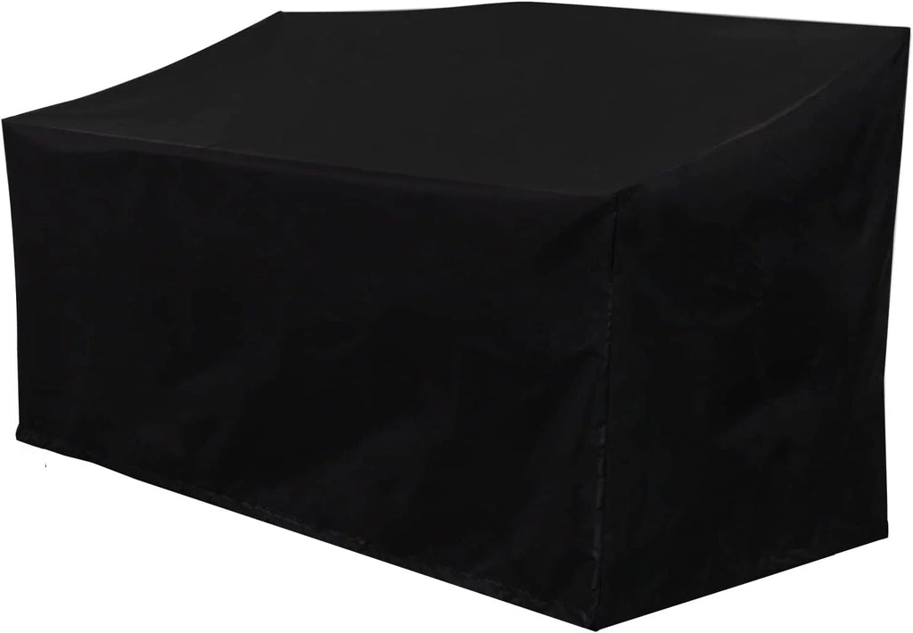 Black Outdoor Bench with Pullout Middle Table C549791