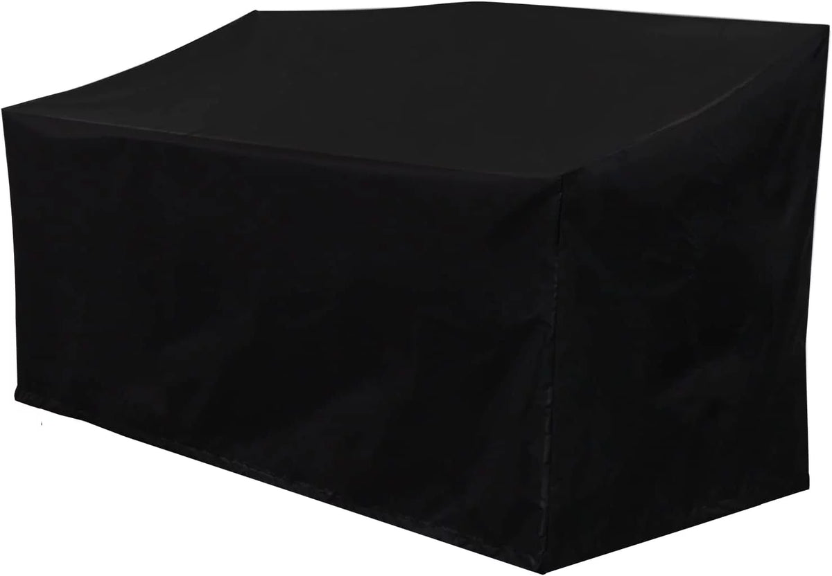 Black Outdoor Bench with Pullout Middle Table C549791