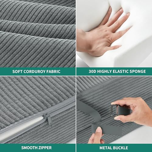 Grey Corduroy Convertible Sofa Bed C60055