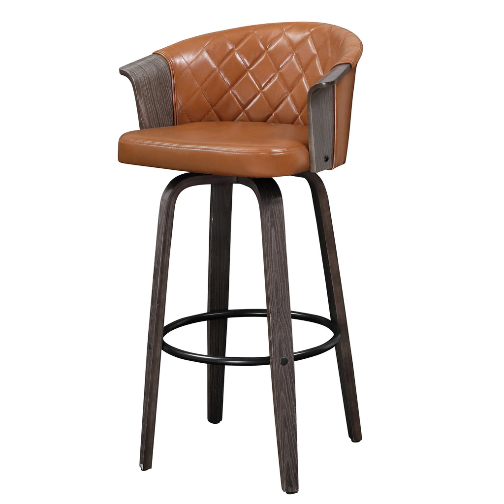 Set of 2 Faux Leather Swivel Bar Stools S751